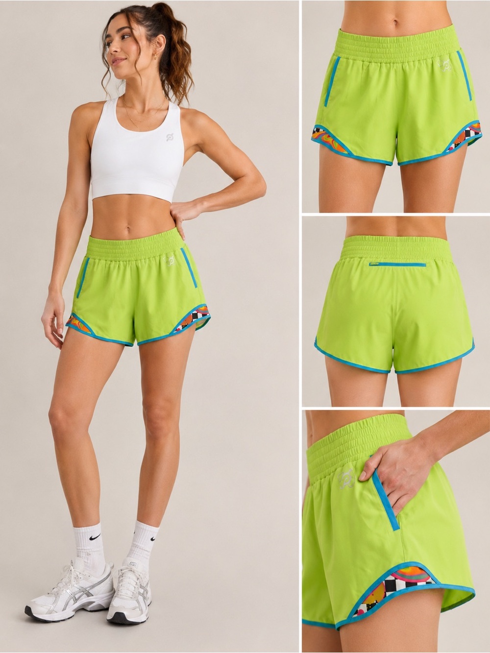 NWT Peloton x Brittany Allen Solid Mesh Running Shorts
